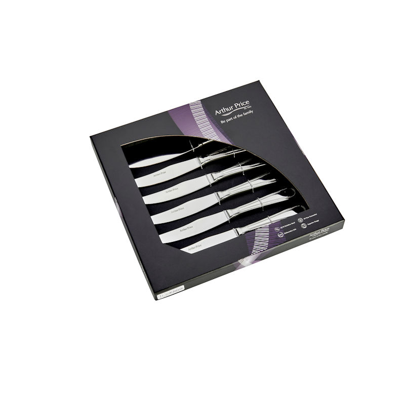 Arthur Price Bead Box of 6 Steak Knives