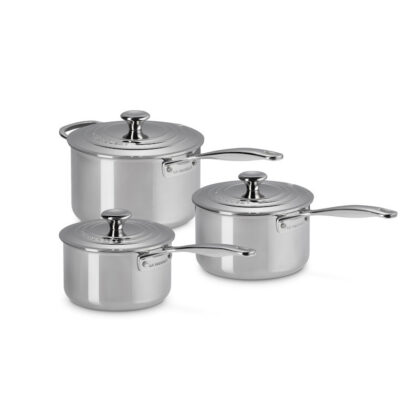 Le Creuset 3-ply SS 3-Piece Saucepan Set