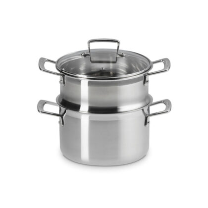 Le Creuset 3-ply SS 20cm Casserole with Steamer