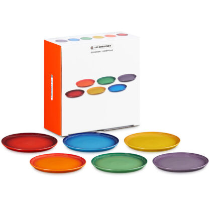 Le Creuset Rainbow Set of 6 Coupe Side Plates