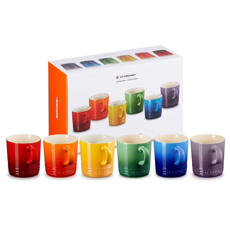 Le Creuset Rainbow Set of 6 350ml Mugs