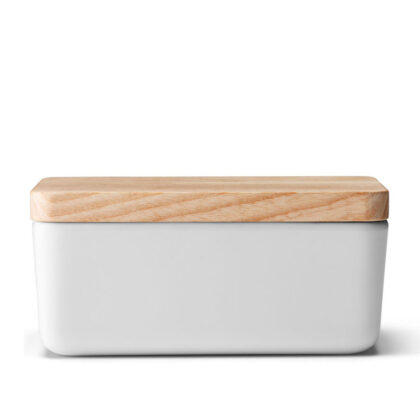 LSA Collective Butter Dish & Ash Lid L14cm White