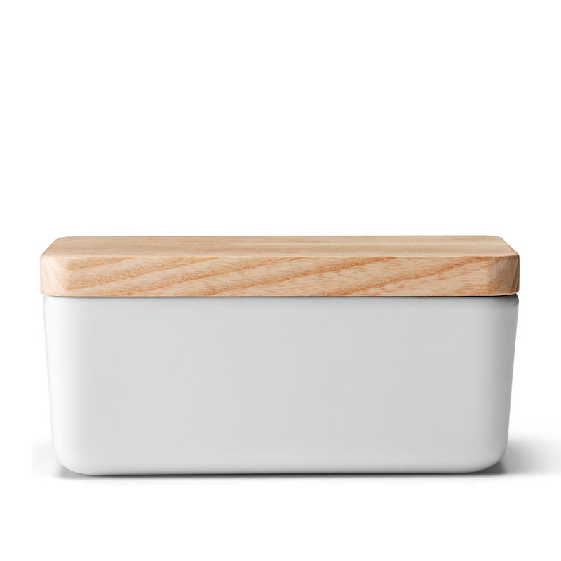 LSA Collective Butter Dish & Ash Lid L14cm White