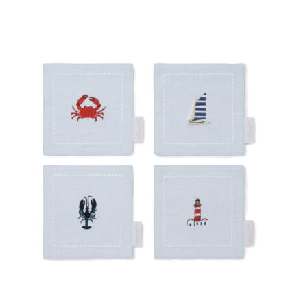 Sophie Allport Coastal Boats Drink Napkins 4pc